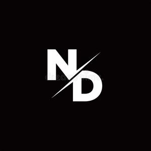 Nd logo letter monogram slash modern designs template black color white background 164907375